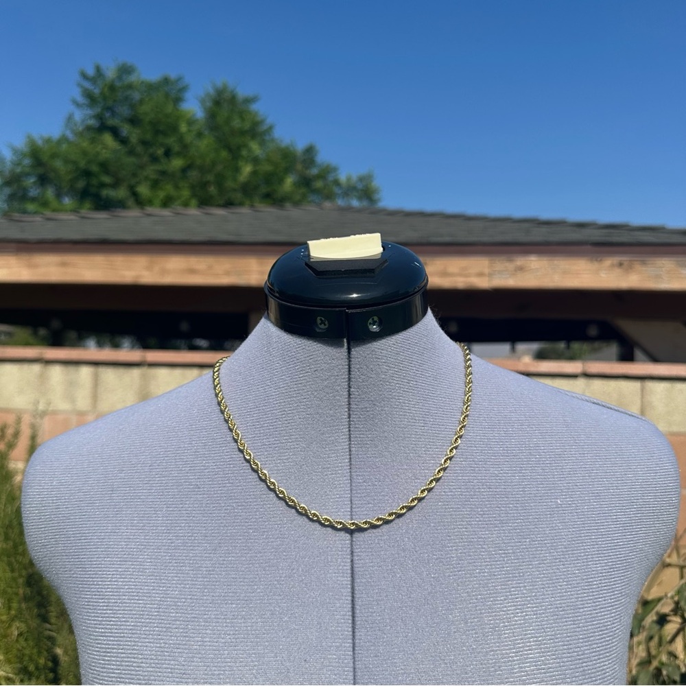 Yellow Gold Rope Chain Necklace